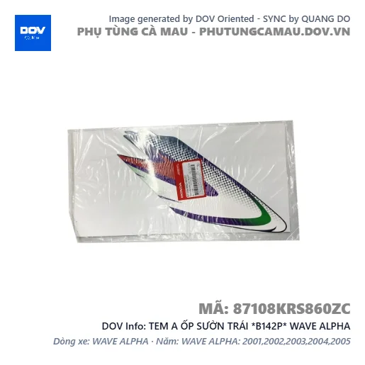TEM A ỐP SƯỜN TRÁI *B142P* WAVE ALPHA — 87108KRS860ZC