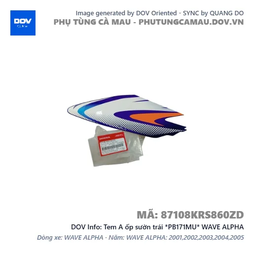 Tem A ốp sườn trái *PB171MU* WAVE ALPHA — 87108KRS860ZD