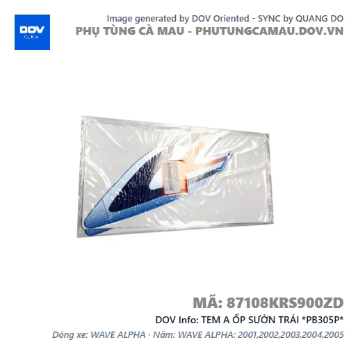 TEM A ỐP SƯỜN TRÁI *PB305P*  — 87108KRS900ZD