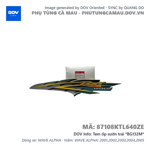 Tem ốp sườn trái *BG132M*  — 87108KTL640ZE