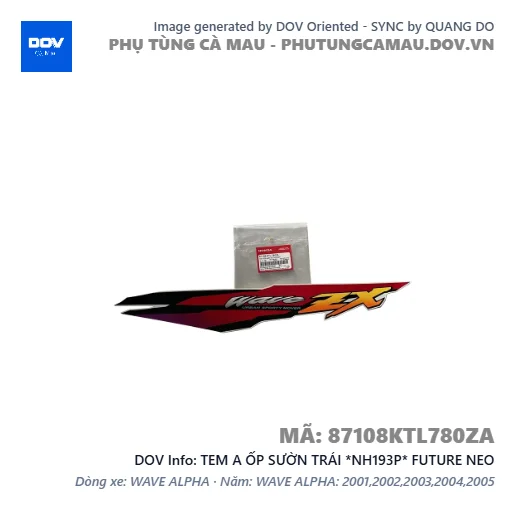 TEM A ỐP SƯỜN TRÁI *NH193P* FUTURE NEO — 87108KTL780ZA