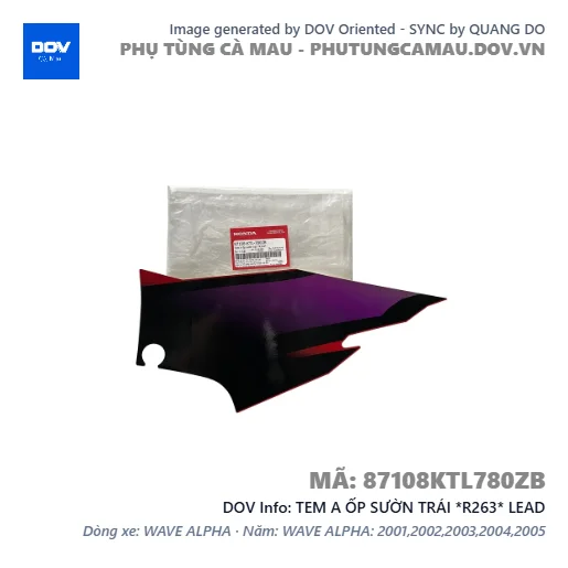 TEM A ỐP SƯỜN TRÁI *R263* LEAD — 87108KTL780ZB