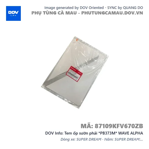 Tem ốp sườn phải *PB373M* WAVE ALPHA — 87109KFV670ZB