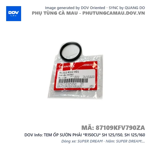 TEM ỐP SƯỜN PHẢI *R150CU* SH 125/150, SH 125/160 — 87109KFV790ZA