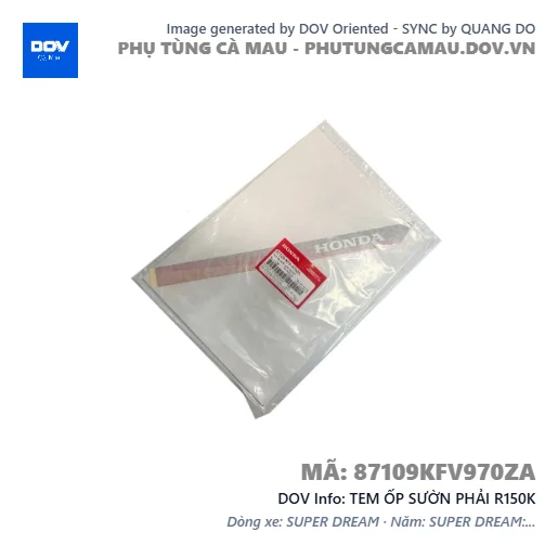 TEM ỐP SƯỜN PHẢI R150K — 87109KFV970ZA
