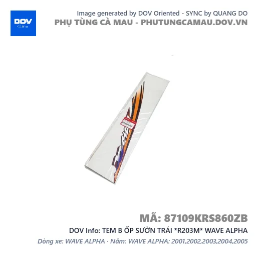 TEM B ỐP SƯỜN TRÁI *R203M* WAVE ALPHA — 87109KRS860ZB