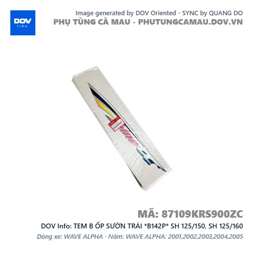 TEM B ỐP SƯỜN TRÁI *B142P* SH 125/150, SH 125/160 — 87109KRS900ZC