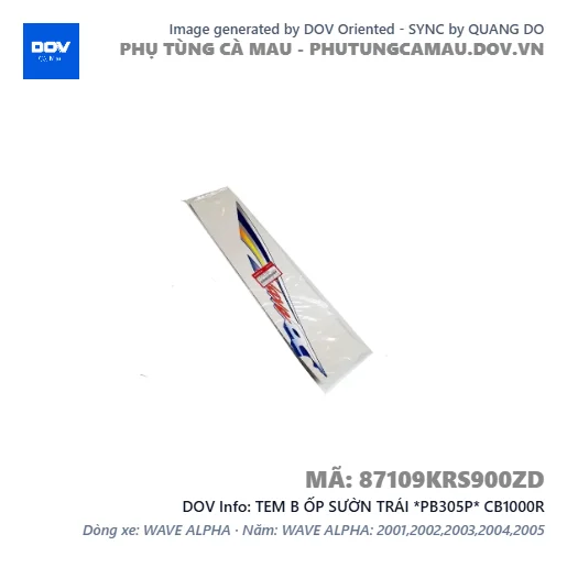 TEM B ỐP SƯỜN TRÁI *PB305P* CB1000R — 87109KRS900ZD