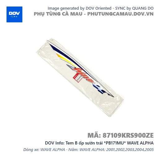 Tem B ốp sườn trái *PB171MU* WAVE ALPHA — 87109KRS900ZE