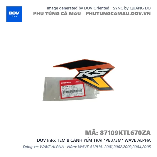 TEM B CÁNH YẾM TRÁI *PB373M* WAVE ALPHA — 87109KTL670ZA