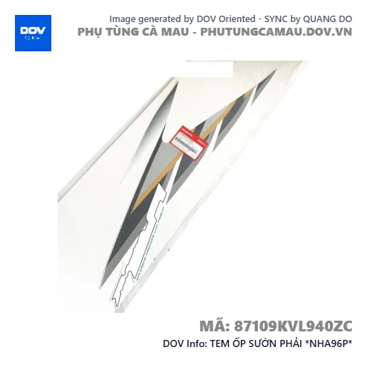 TEM ỐP SƯỜN PHẢI *NHA96P* — 87109KVL940ZC