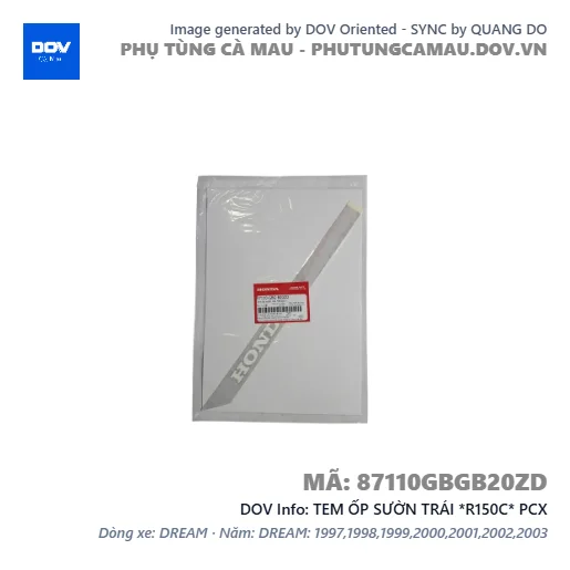 TEM ỐP SƯỜN TRÁI *R150C* PCX — 87110GBGB20ZD