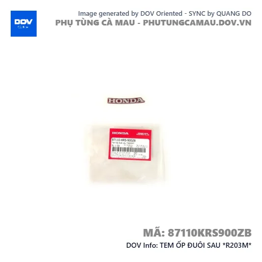 TEM ỐP ĐUÔI SAU *R203M*  — 87110KRS900ZB