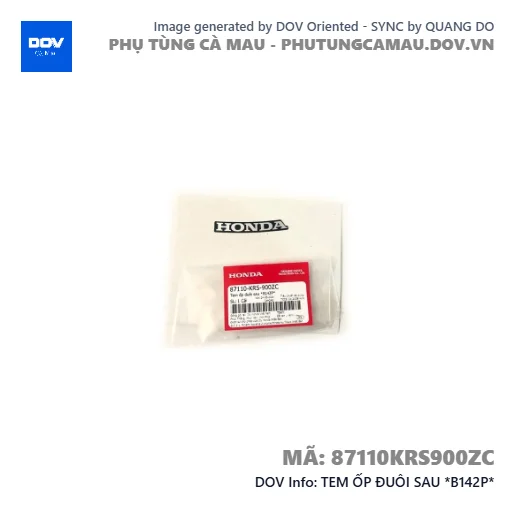 TEM ỐP ĐUÔI SAU *B142P*  — 87110KRS900ZC
