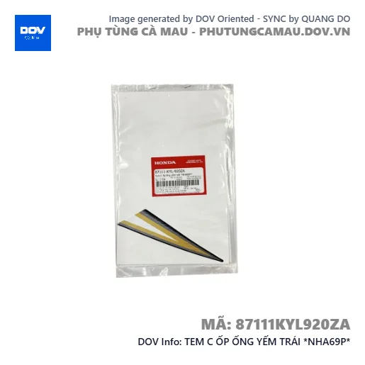 TEM C ỐP ỐNG YẾM TRÁI *NHA69P*  — 87111KYL920ZA