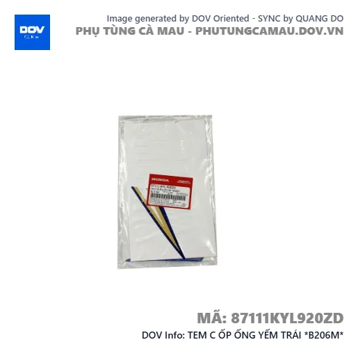 TEM C ỐP ỐNG YẾM TRÁI *B206M* — 87111KYL920ZD