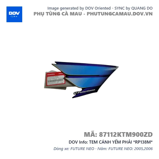TEM CÁNH YẾM PHẢI *RP138M*  — 87112KTM900ZD