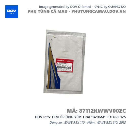 TEM ỐP ỐNG YẾM TRÁI *B206M* FUTURE 125 — 87112KWWV00ZC