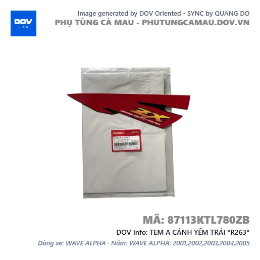TEM A CÁNH YẾM TRÁI *R263*  — 87113KTL780ZB