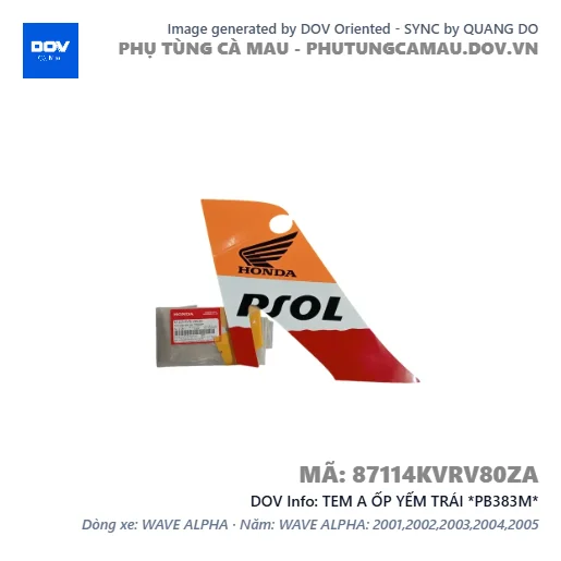 TEM A ỐP YẾM TRÁI *PB383M*  — 87114KVRV80ZA