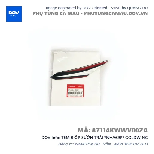 TEM B ỐP SƯỜN TRÁI *NHA69P* GOLDWING — 87114KWWV00ZA