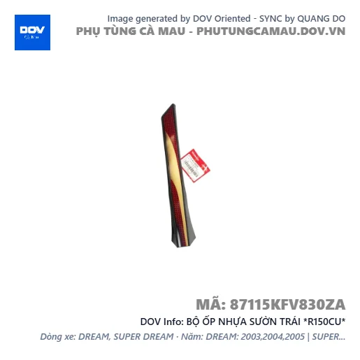BỘ ỐP NHỰA SƯỜN TRÁI *R150CU*  — 87115KFV830ZA