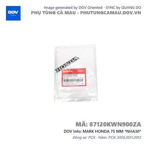 MARK HONDA 75 MM *NHA30* — 87120KWN900ZA