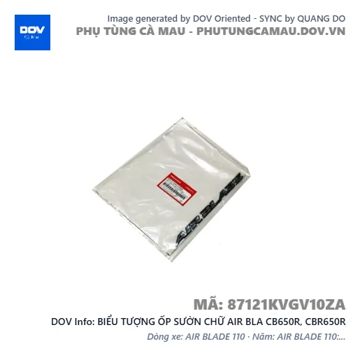 BIỂU TƯỢNG ỐP SƯỜN CHỮ AIR BLA CB650R, CBR650R — 87121KVGV10ZA