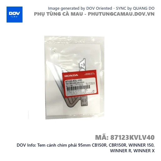 Tem cánh chim phải 95mm CB150R, CBR150R, WINNER 150, WINNER R, WINNER X — 87123KVLV40