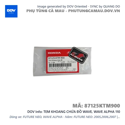 TEM KHOANG CHỨA ĐỒ WAVE, WAVE ALPHA 110 — 87125KTM900