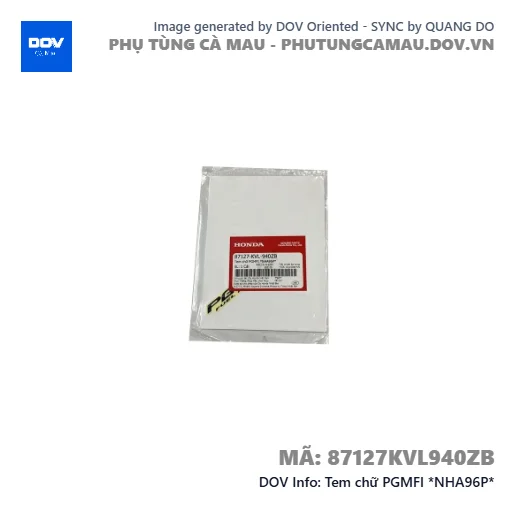 Tem chữ PGMFI *NHA96P* — 87127KVL940ZB