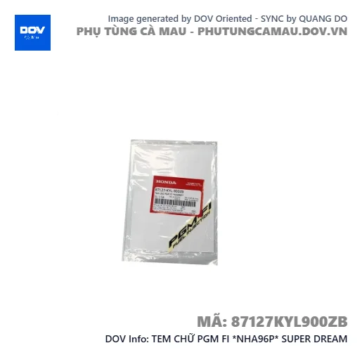 TEM CHỮ PGM FI *NHA96P* SUPER DREAM — 87127KYL900ZB
