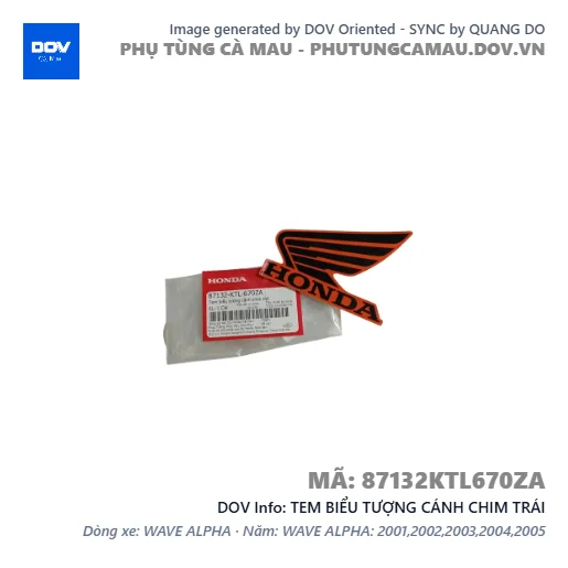 TEM BIỂU TƯỢNG CÁNH CHIM TRÁI — 87132KTL670ZA