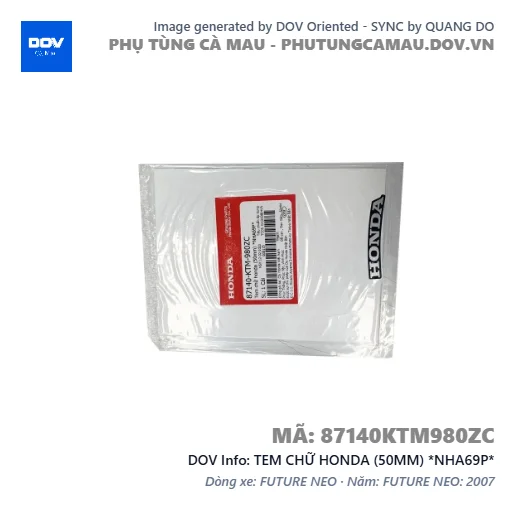 TEM CHỮ HONDA (50MM) *NHA69P* — 87140KTM980ZC