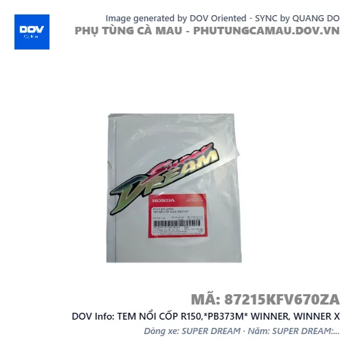 TEM NỔI CỐP R150,*PB373M* WINNER, WINNER X — 87215KFV670ZA