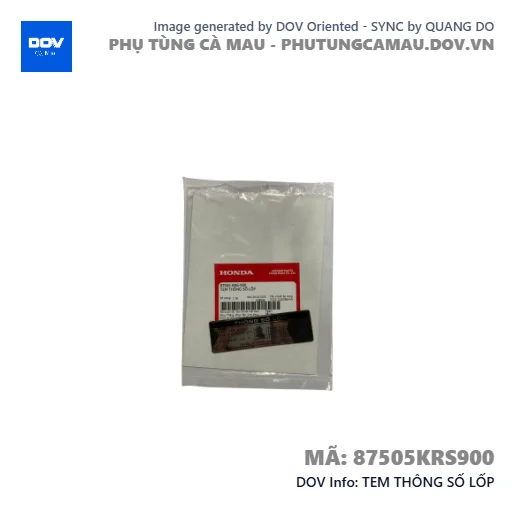 TEM THÔNG SỐ LỐP  — 87505KRS900