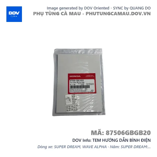 TEM HƯỚNG DẪN BÌNH ĐIỆN  — 87506GBGB20