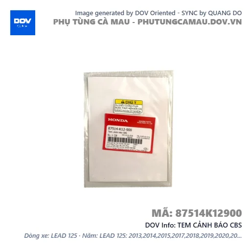 TEM CẢNH BÁO CBS  — 87514K12900