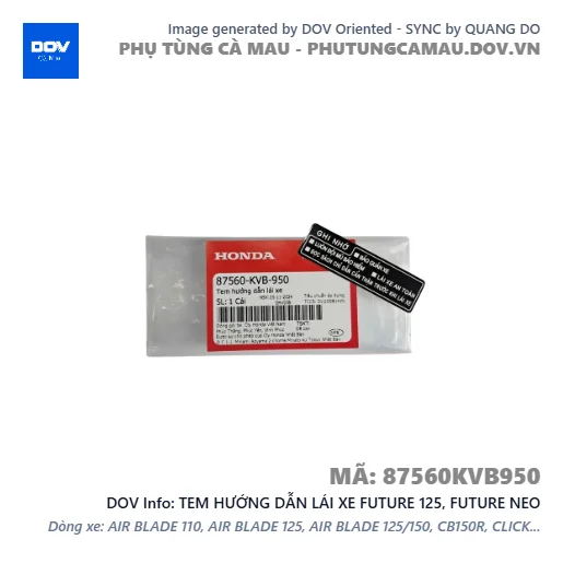 TEM HƯỚNG DẪN LÁI XE FUTURE 125, FUTURE NEO — 87560KVB950