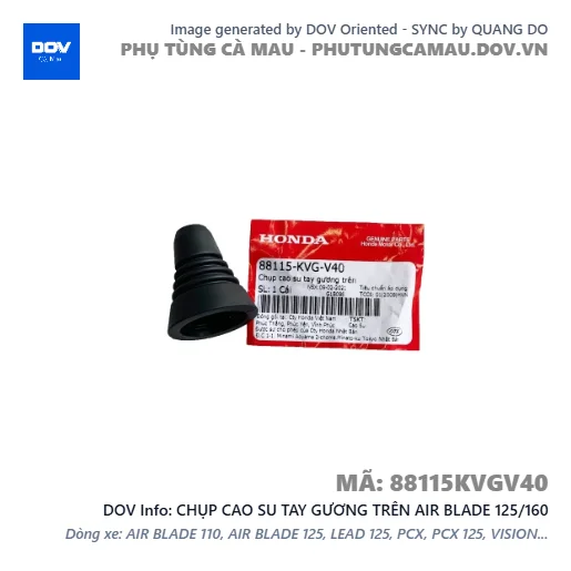 CHỤP CAO SU TAY GƯƠNG TRÊN AIR BLADE 125/160 — 88115KVGV40