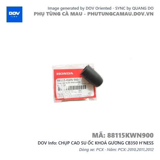 CHỤP CAO SU ỐC KHOÁ GƯƠNG CB350 H'NESS — 88115KWN900