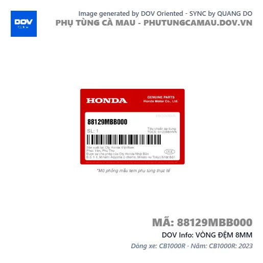 VÒNG ĐỆM 8MM  — 88129MBB000