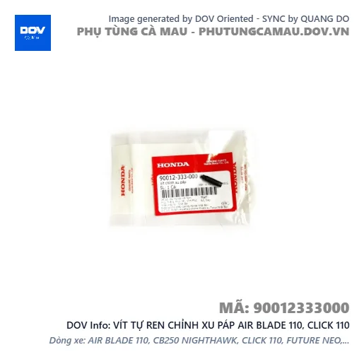 VÍT TỰ REN CHỈNH XU PÁP AIR BLADE 110, CLICK 110 — 90012333000
