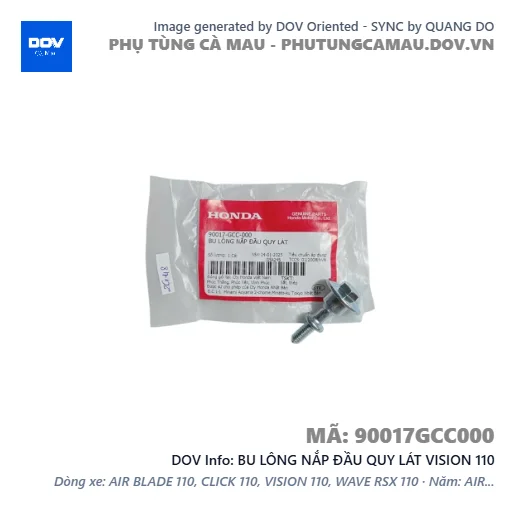 BU LÔNG NẮP ĐẦU QUY LÁT VISION 110 — 90017GCC000