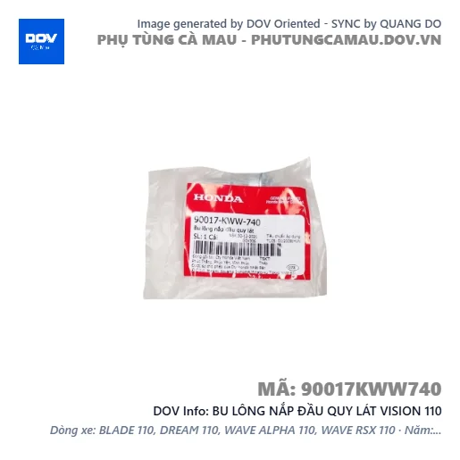 BU LÔNG NẮP ĐẦU QUY LÁT VISION 110 — 90017KWW740