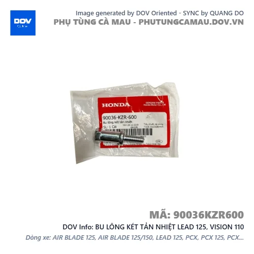 BU LÔNG KÉT TẢN NHIỆT LEAD 125, VISION 110 — 90036KZR600