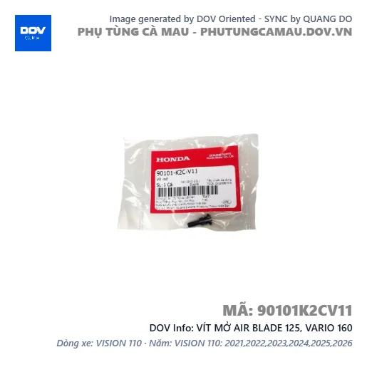 VÍT MỞ AIR BLADE 125, VARIO 160 — 90101K2CV11