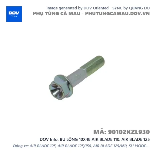 BU LÔNG 10X48 AIR BLADE 110, AIR BLADE 125 — 90102KZL930