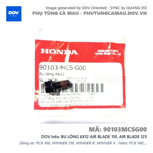 BU LÔNG 6X12 AIR BLADE 110, AIR BLADE 125 — 90103MCSG00
