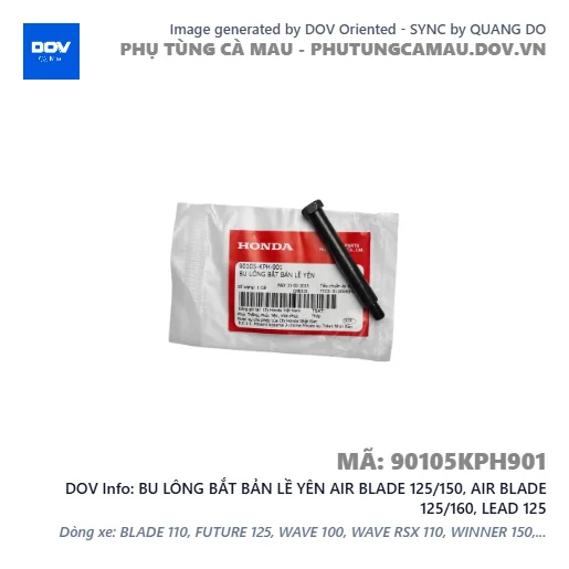 BU LÔNG BẮT BẢN LỀ YÊN AIR BLADE 125/150, AIR BLADE 125/160, LEAD 125 — 90105KPH901